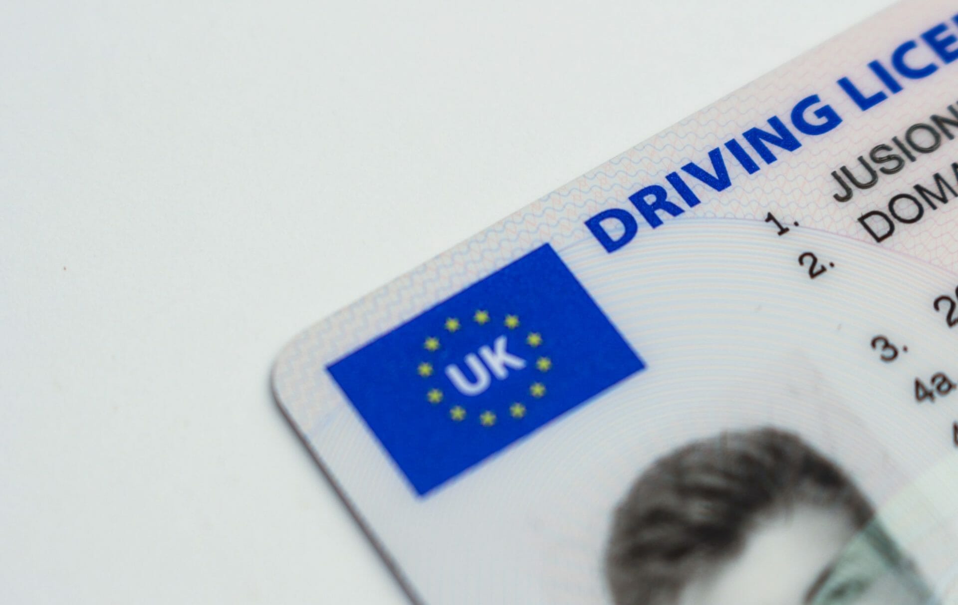 photo of a UK driving license